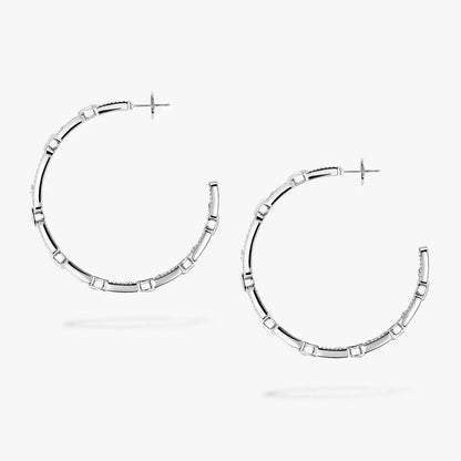 [[LUCKY LOVE]Move Link Diamond Hoop Earrings