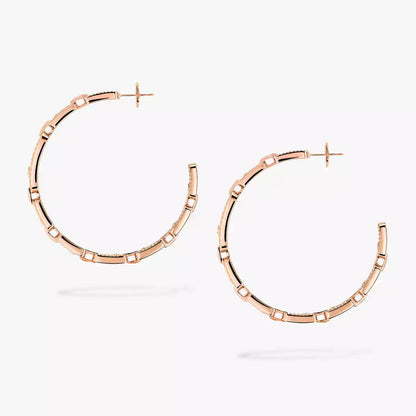 [[LUCKY LOVE]Move Link Diamond Hoop Earrings