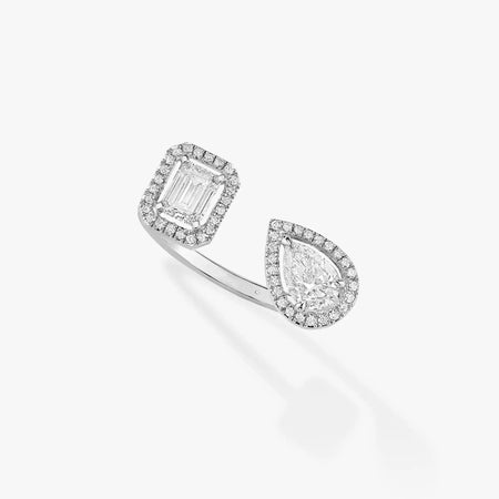 [LUCKY LOVE]MY TWIN TOI & MOI SILVER DIAMOND RING