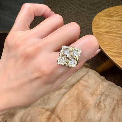 [LUCKY LOVE]OPERA TULLE  RING WITH  ENAMEL BACKGROUND