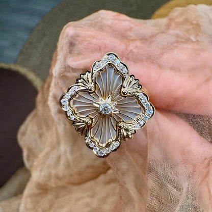 [LUCKY LOVE]OPERA TULLE  RING WITH  ENAMEL BACKGROUND