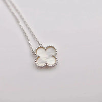 [LUCKY LOVE]CLOVER  15MM WHITE MOTHER-OF-PEARL SILVER