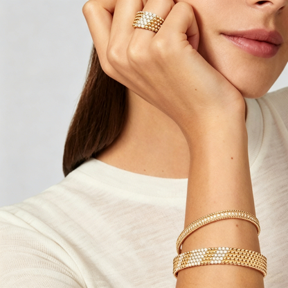 [LUCKY LOVE]Five-row diamond bracelet