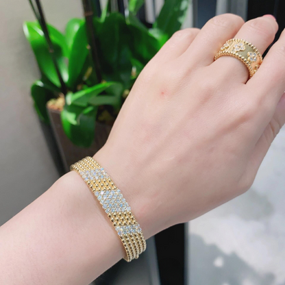 [LUCKY LOVE]Five-row diamond bracelet