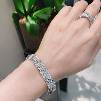 [LUCKY LOVE]Five-row diamond bracelet