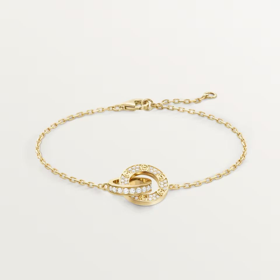 [LUCKY LOVE]LOVE DOUBLE RING FULL DIAMOND BRACELET