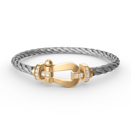 [LUCKY LOVE]FORCE LARGE HORSESHOE HALF DIAMOND BRACELET GOLD