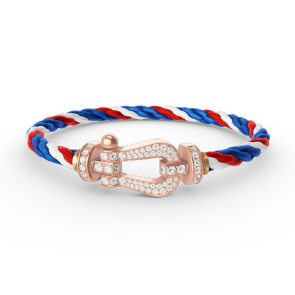 [LUCKY LOVE]FORCE LARGE HORSESHOE FULL DIAMOND BRACELET ROSE GOLD