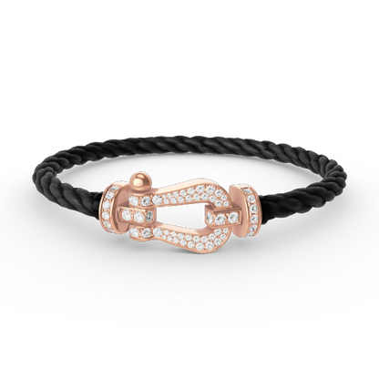 [LUCKY LOVE]FORCE LARGE HORSESHOE FULL DIAMOND BRACELET ROSE GOLD