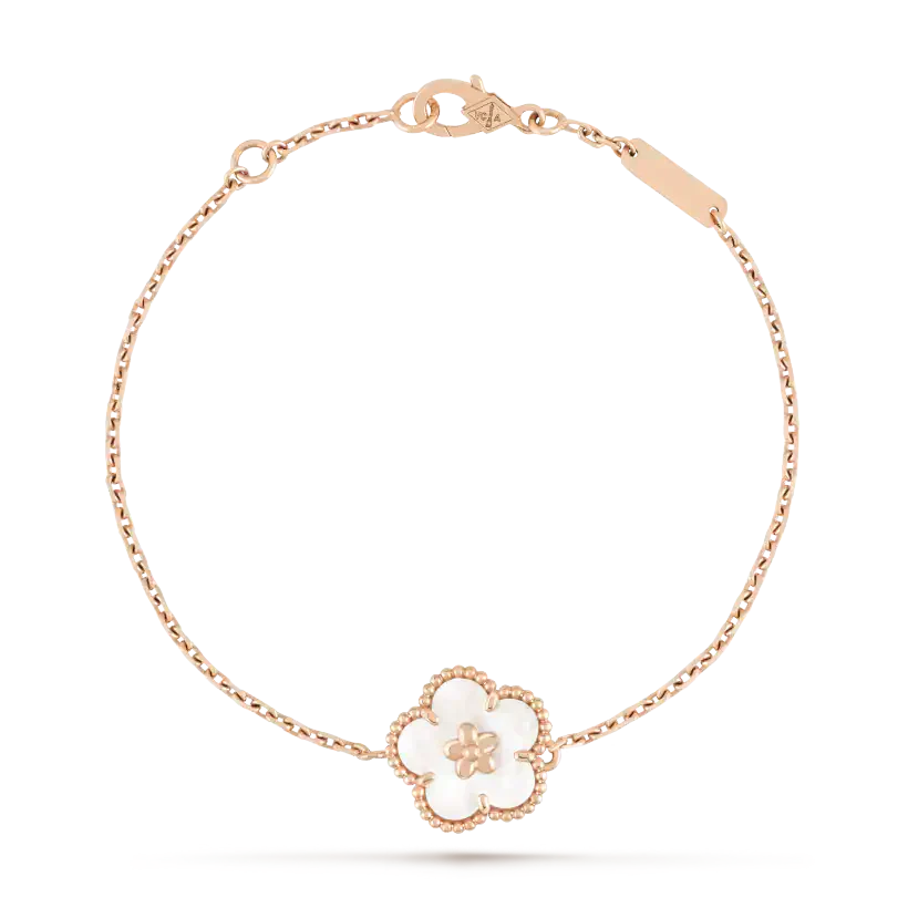 [LUCKY LOVE]LUCKY WHITE MOP PLUM BLOSSOM  BRACELET