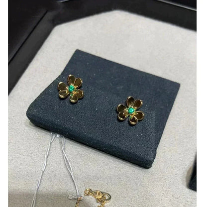[LUCKY LOVE]FRIVOLE  FLOWER MALACHITE EARRINGS