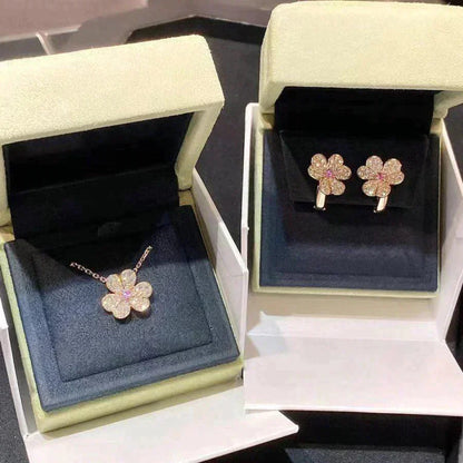 [LUCKY LOVE]FRIVOLE ROSE GOLD FLOWER DIAMOND NECKLACE
