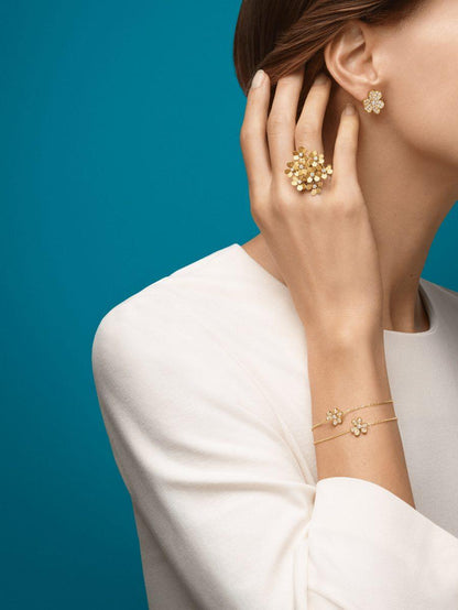 [LUCKY LOVE]FRIVOLE GOLD FLOWER DIAMOND EARRINGS