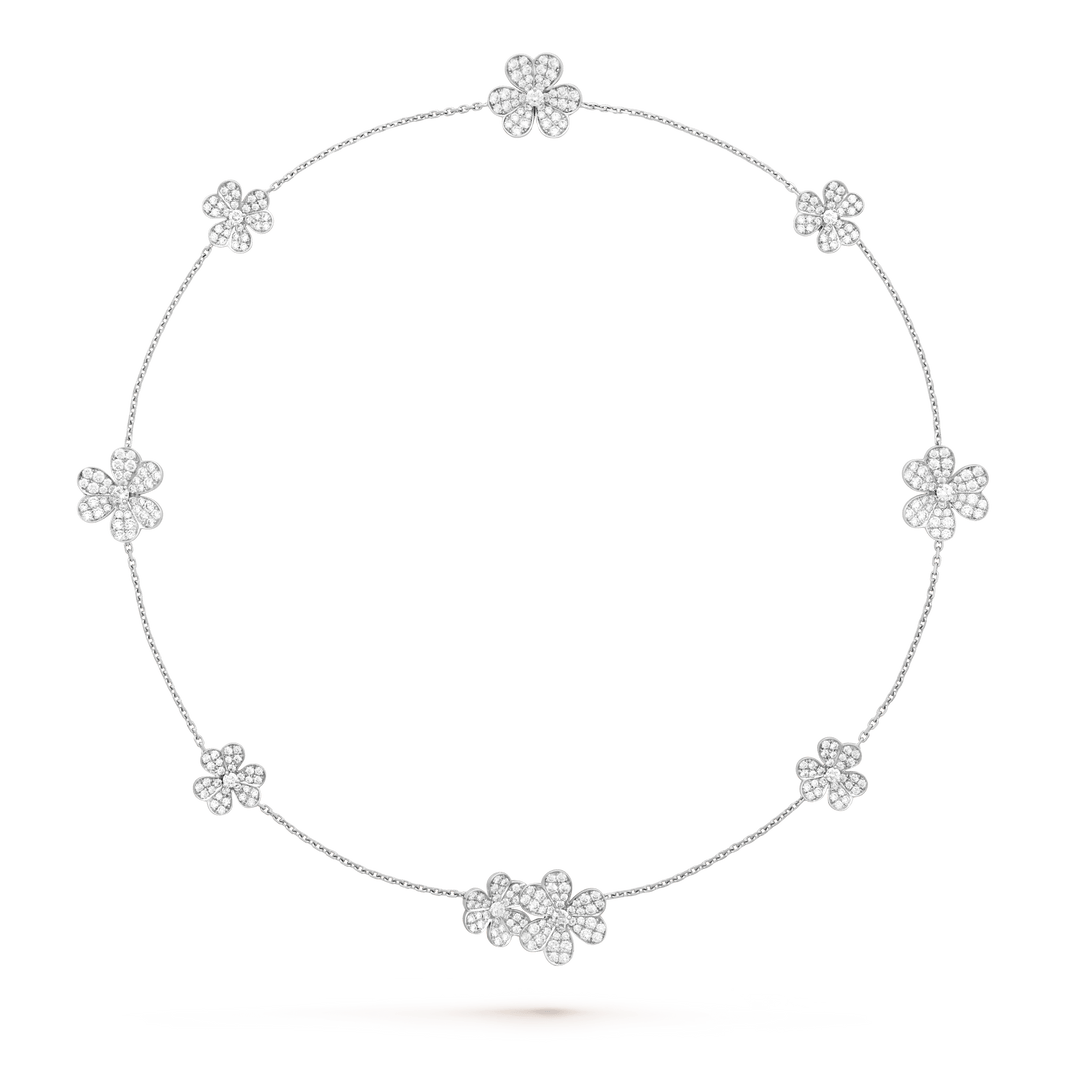 [LUCKY LOVE]FRIVOLE SILVER 9 FLOWERS NECKLACE
