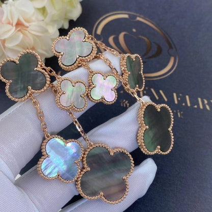 [LUCKY LOVE]CLOVER EARRINGS DARK MOP 4 MOTIFS ROSE GOLD