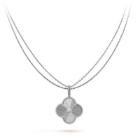 [LUCKY LOVE]CLOVER 25MM SILVER BIG CLOVER NECKLACE