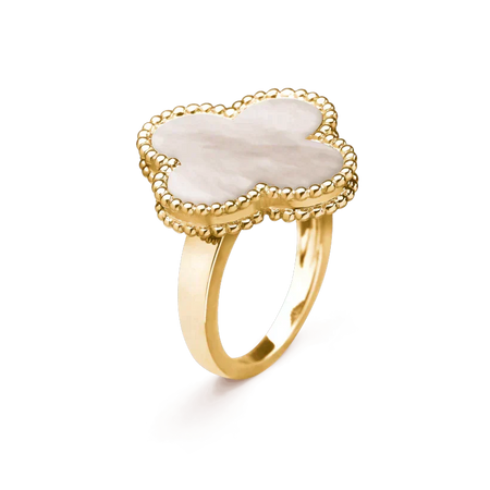 [LUCKY LOVE]CLOVER WHITE MOP RING
