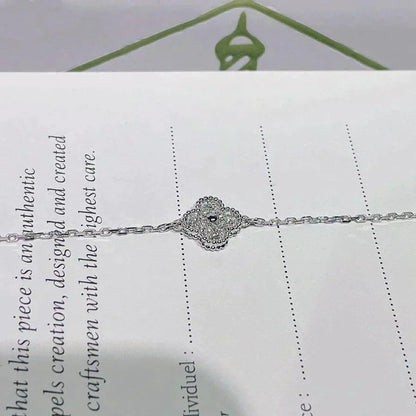 [LUCKY LOVE]CLOVER  SINGLE FLOWER BRACELET SILVER