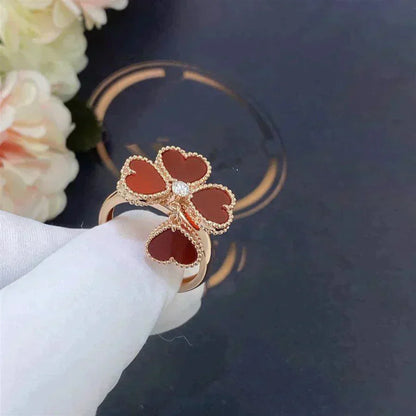 [LUCKY LOVE]SWEET CLOVER CARNELIAN RING