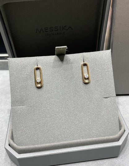 [LUCKY LOVE]MOVE UNO SMALL 1 DIAMOND EARRINGS