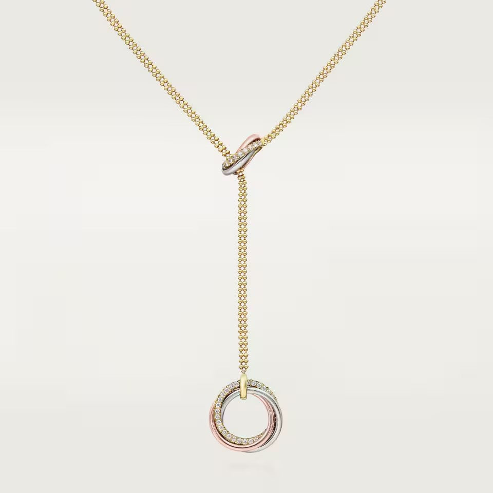 [LUCKY LOVE]TRINITY DIAMONDS NECKLACE