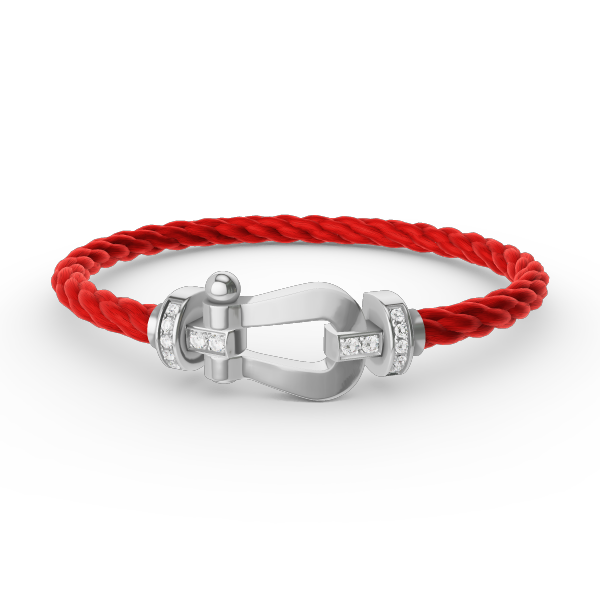 [LUCKY LOVE]FORCE LARGE HORSESHOE HALF DIAMOND BRACELET SILVER