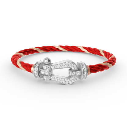 [LUCKY LOVE]FORCE LARGE HORSESHOE FULL DIAMOND BRACELET SILVER