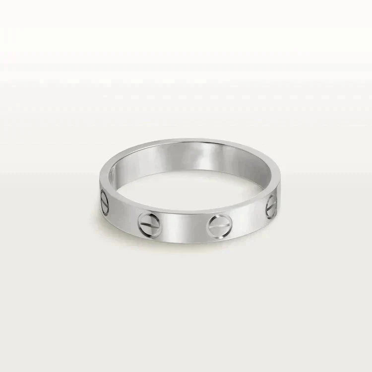 [LUCKY LOVE]LOVE RING 4MM 1 DIAMOND SILVER