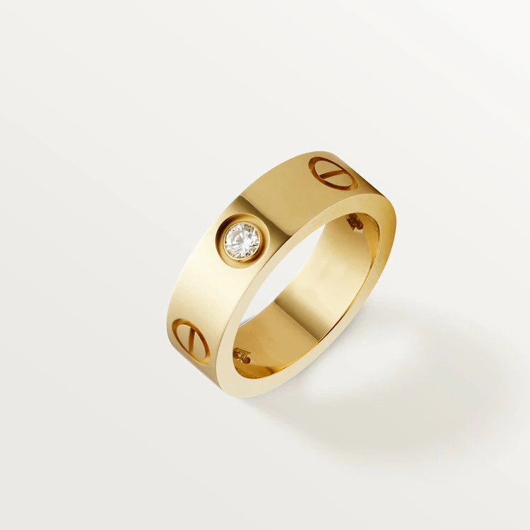 [LUCKY LOVE]LOVE RING 5.5MM 3 DIAMONDS PINK GOLD