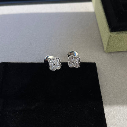 [LUCKY LOVE]CLOVER MINI DIAMOND STUD EARRINGS